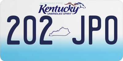 KY license plate 202JPO