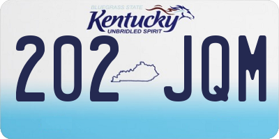KY license plate 202JQM