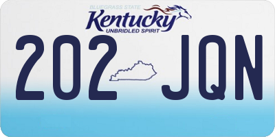 KY license plate 202JQN