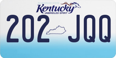 KY license plate 202JQQ