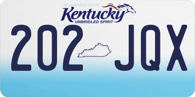 KY license plate 202JQX