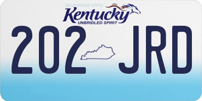 KY license plate 202JRD