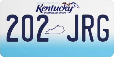 KY license plate 202JRG