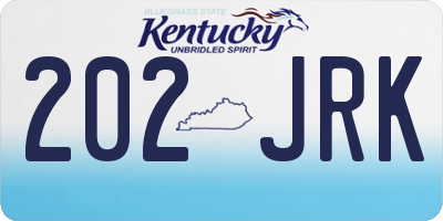 KY license plate 202JRK