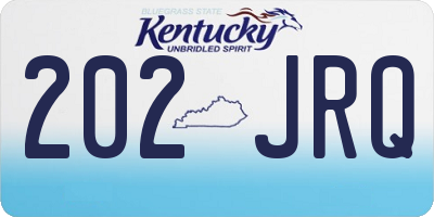 KY license plate 202JRQ