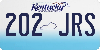 KY license plate 202JRS