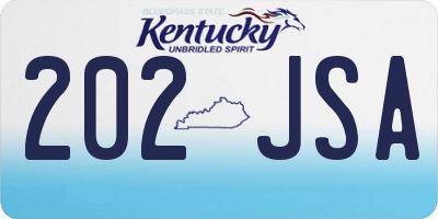 KY license plate 202JSA