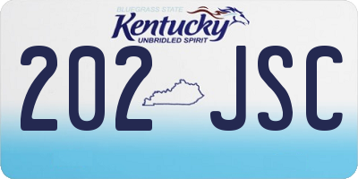 KY license plate 202JSC