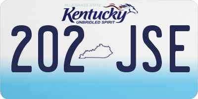 KY license plate 202JSE