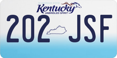 KY license plate 202JSF
