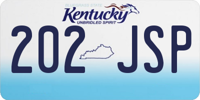 KY license plate 202JSP