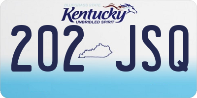 KY license plate 202JSQ