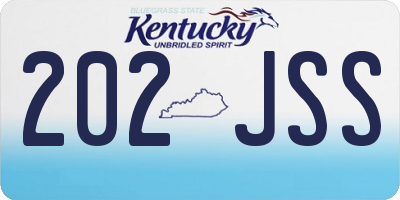 KY license plate 202JSS
