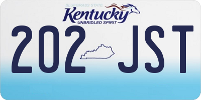KY license plate 202JST