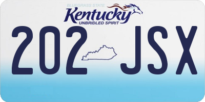KY license plate 202JSX
