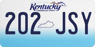 KY license plate 202JSY