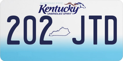 KY license plate 202JTD
