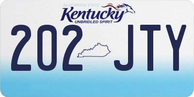 KY license plate 202JTY