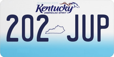 KY license plate 202JUP