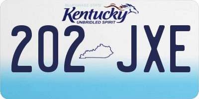 KY license plate 202JXE