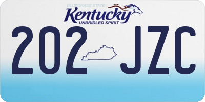 KY license plate 202JZC