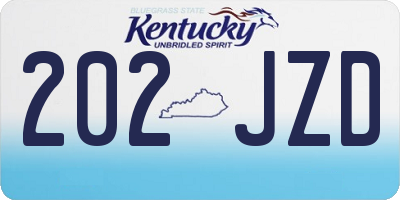 KY license plate 202JZD