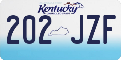 KY license plate 202JZF