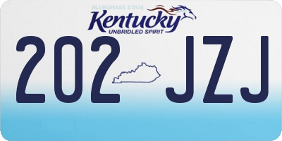 KY license plate 202JZJ