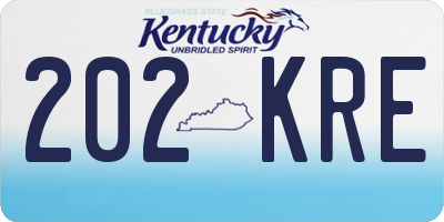KY license plate 202KRE