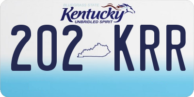 KY license plate 202KRR