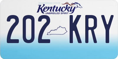 KY license plate 202KRY
