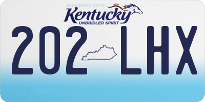 KY license plate 202LHX