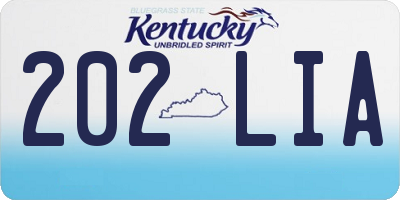 KY license plate 202LIA