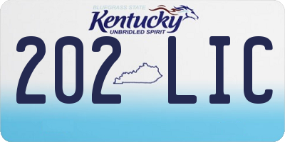 KY license plate 202LIC