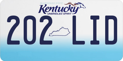 KY license plate 202LID