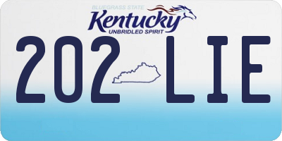 KY license plate 202LIE