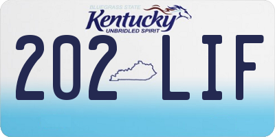 KY license plate 202LIF