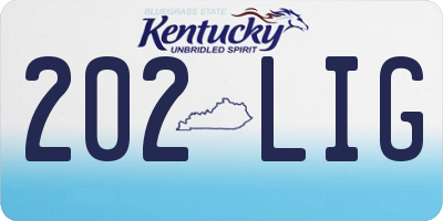 KY license plate 202LIG