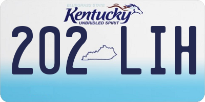 KY license plate 202LIH