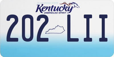 KY license plate 202LII