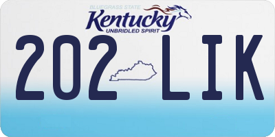 KY license plate 202LIK