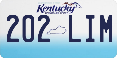 KY license plate 202LIM