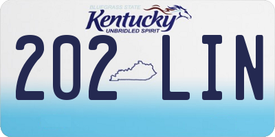 KY license plate 202LIN