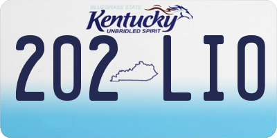 KY license plate 202LIO