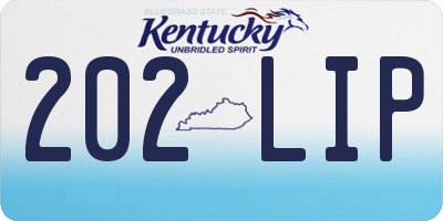 KY license plate 202LIP