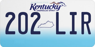KY license plate 202LIR