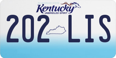 KY license plate 202LIS