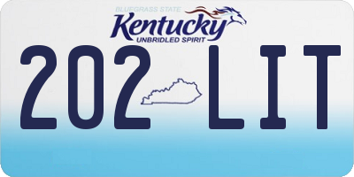 KY license plate 202LIT