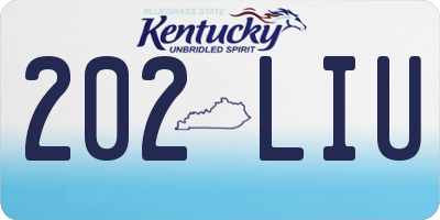 KY license plate 202LIU