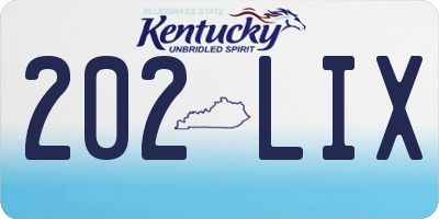 KY license plate 202LIX